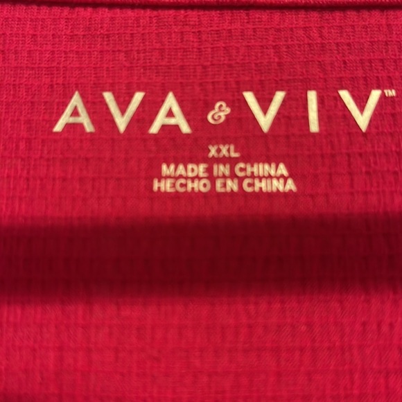 😊5/10 Ava & Viv Pink Long Sleeve Sweetheart Neck Tie Front Blouse 3X - Picture 4 of 8